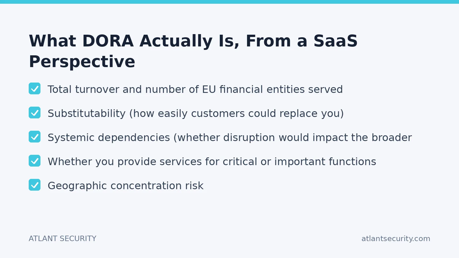 Checklist: What DORA Actually Is, From a SaaS Perspective