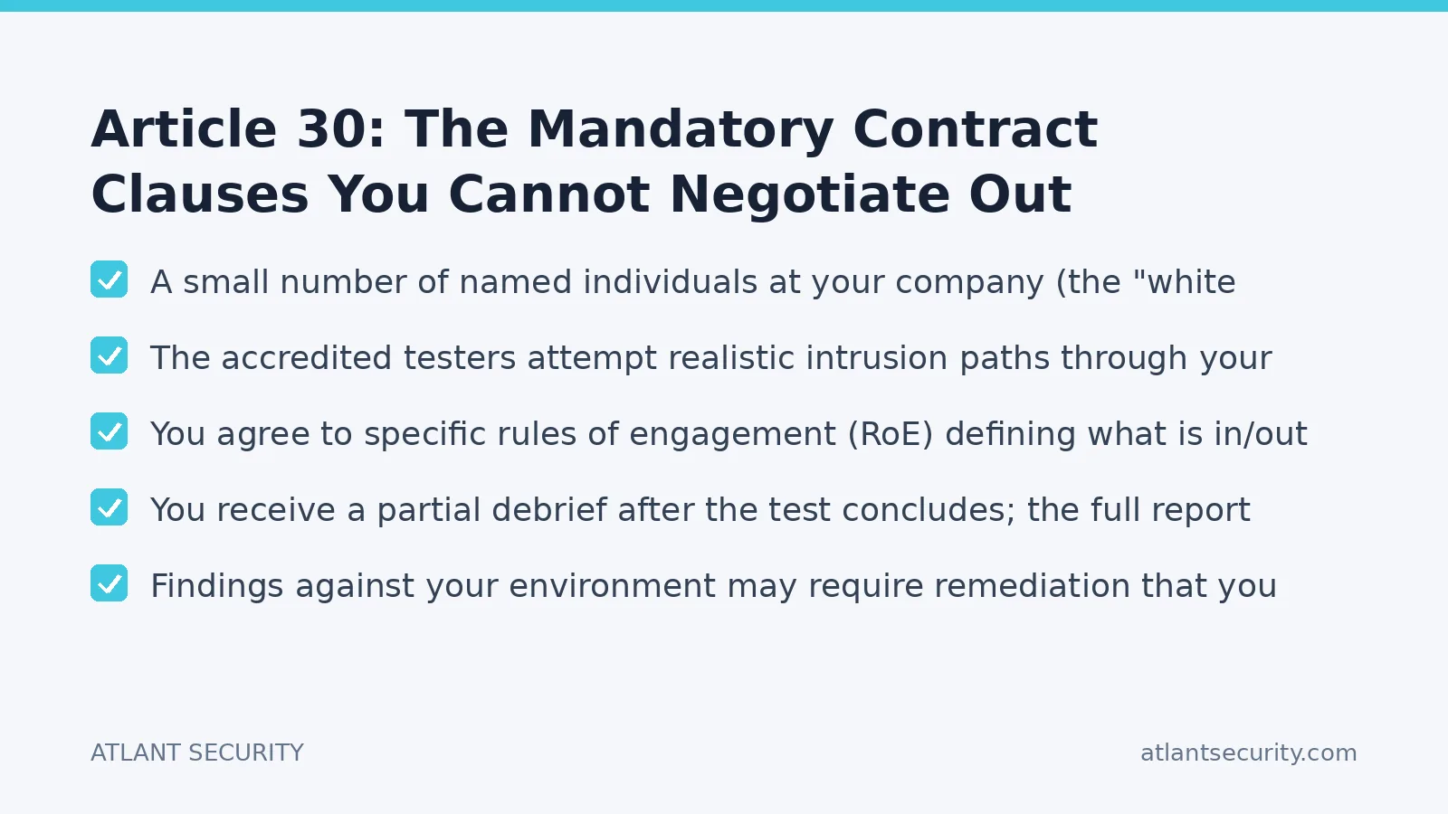 Checklist: Article 30: The Mandatory Contract Clauses You Cannot Negotiate Out