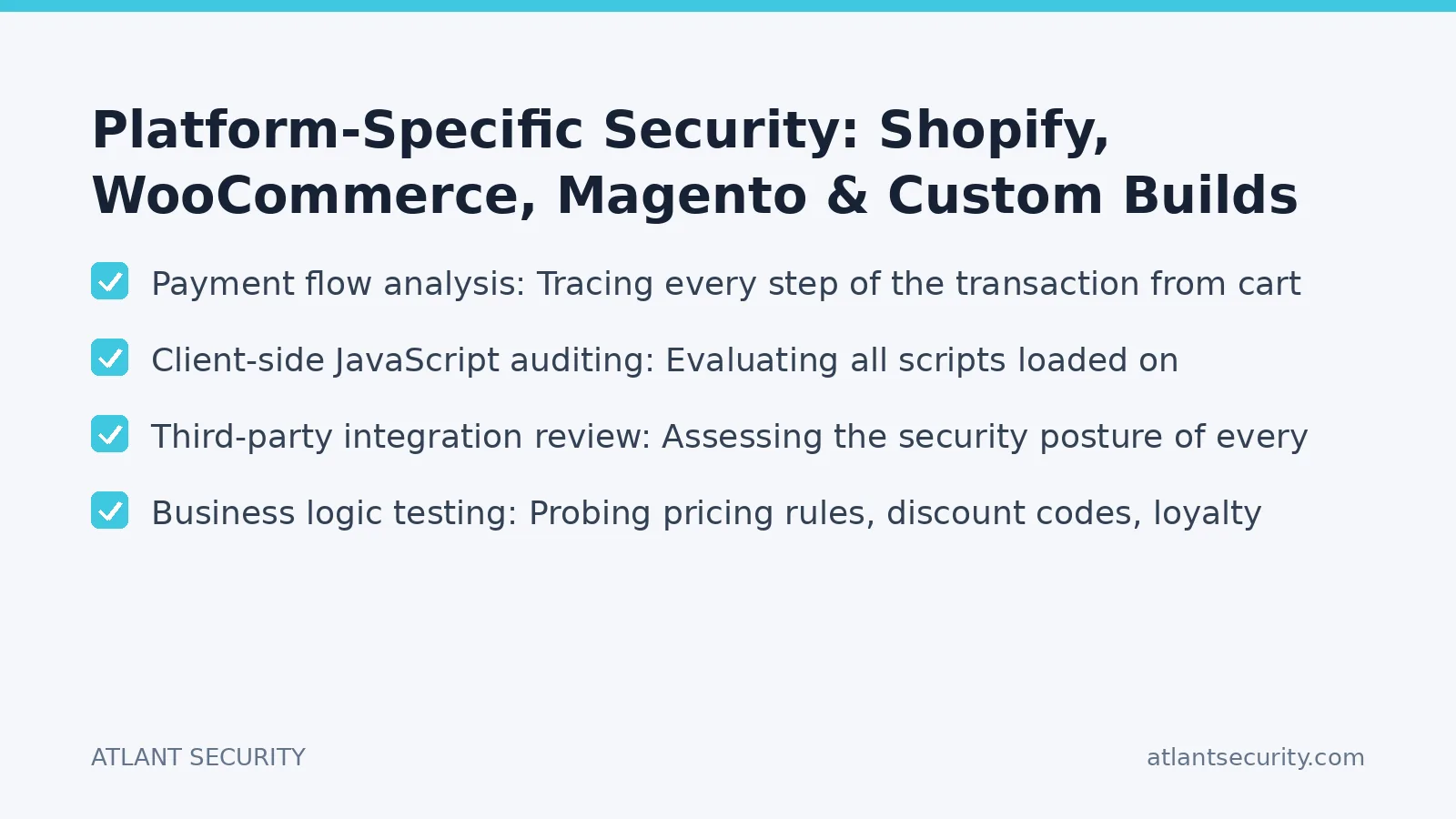 Checklist: Platform-Specific Security: Shopify, WooCommerce, Magento & Custom Builds