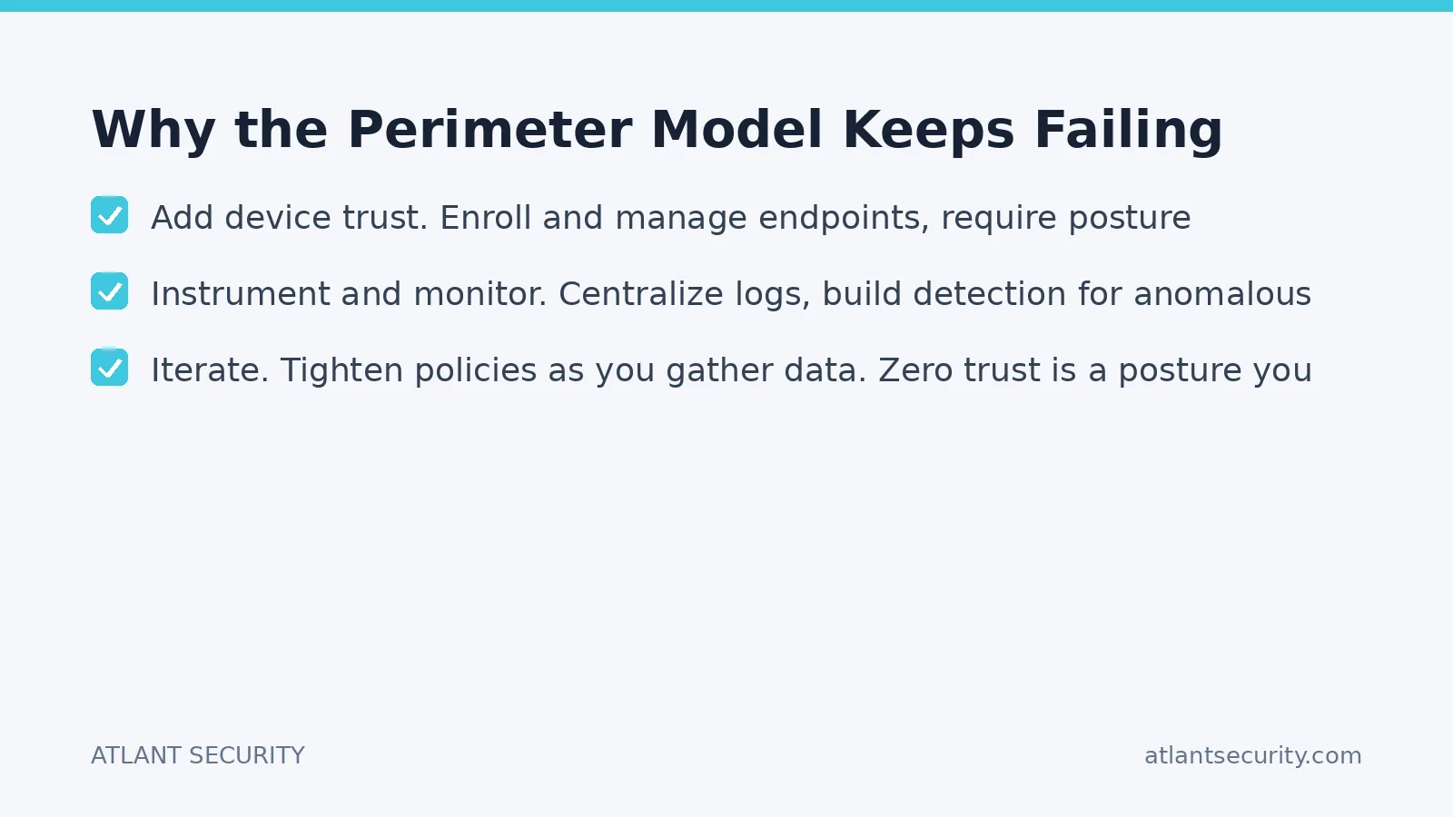 Checklist: Why the Perimeter Model Keeps Failing