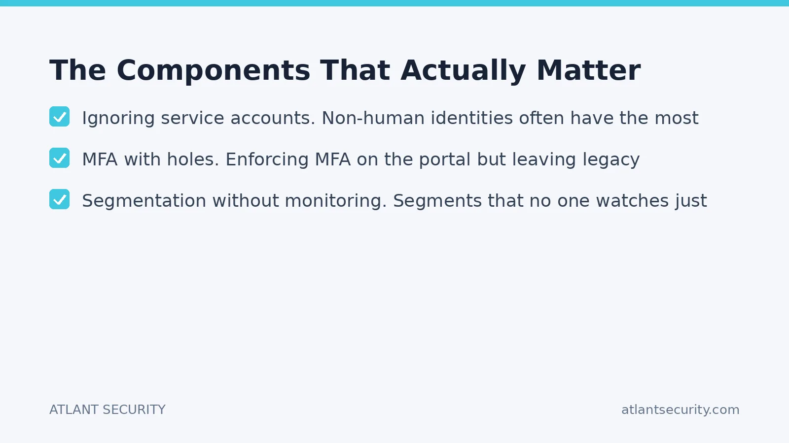 Checklist: The Components That Actually Matter