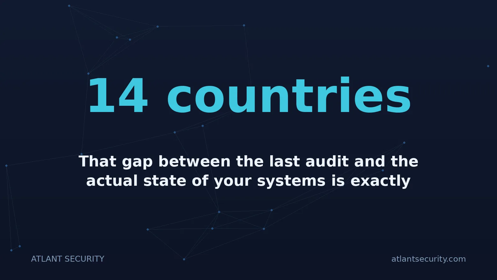 14 countries: That gap between the last audit and the actual state of your systems is exactly where attackers oper