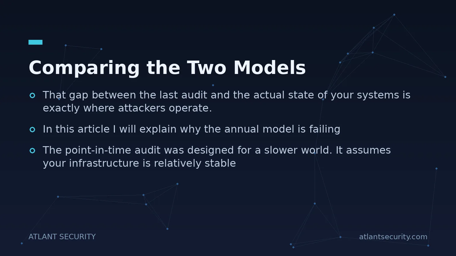 Comparing the Two Models - key points