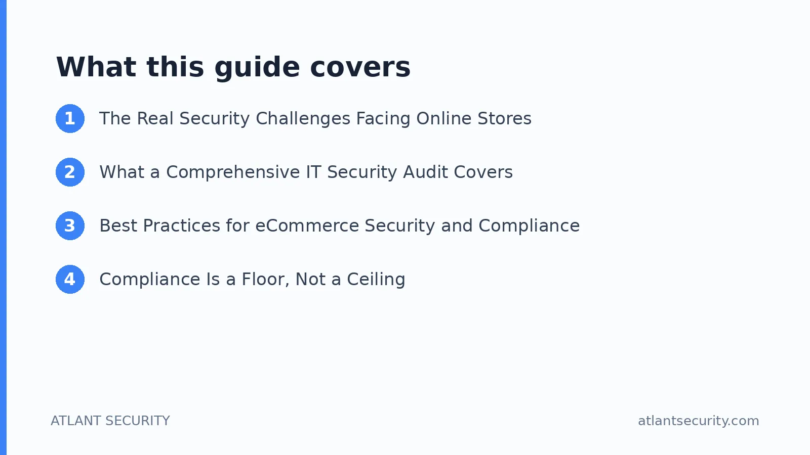 What this guide covers: The Real Security Challenges Facing Online Stores, What a Comprehensive IT Security Audit Covers, Best Practic