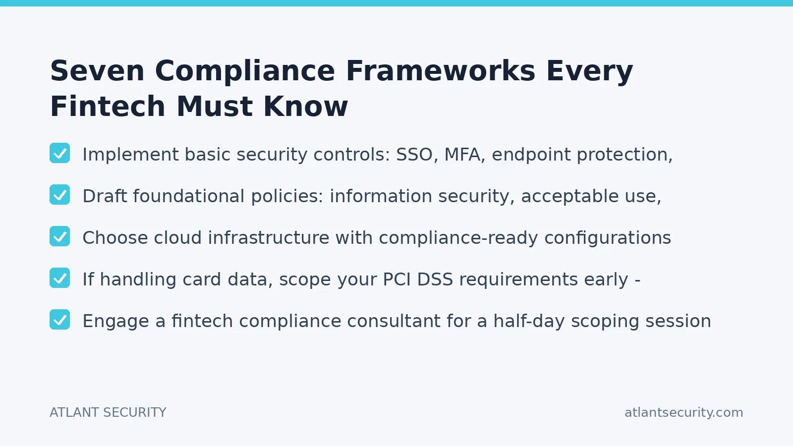 Checklist: Seven Compliance Frameworks Every Fintech Must Know