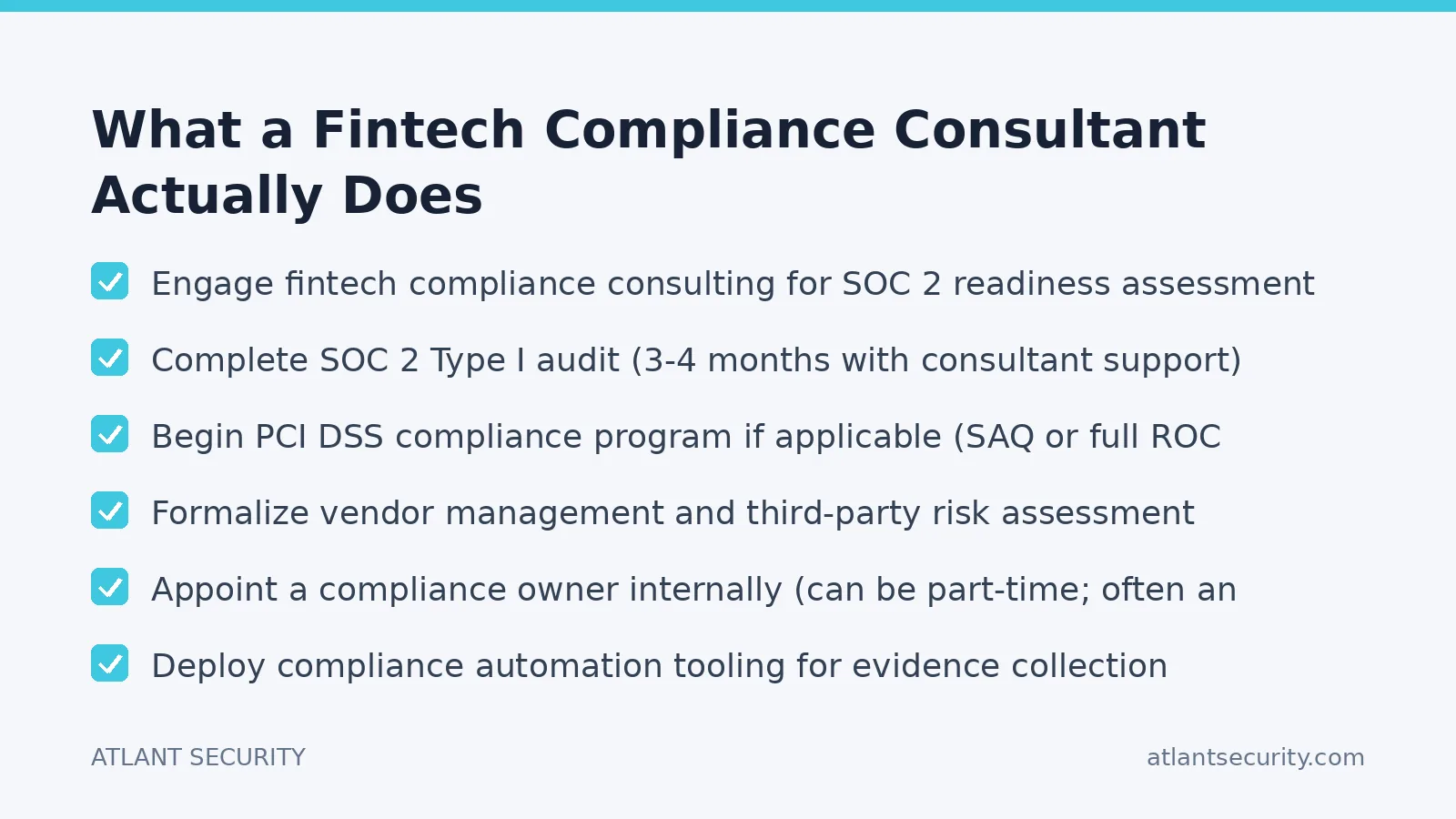Checklist: What a Fintech Compliance Consultant Actually Does