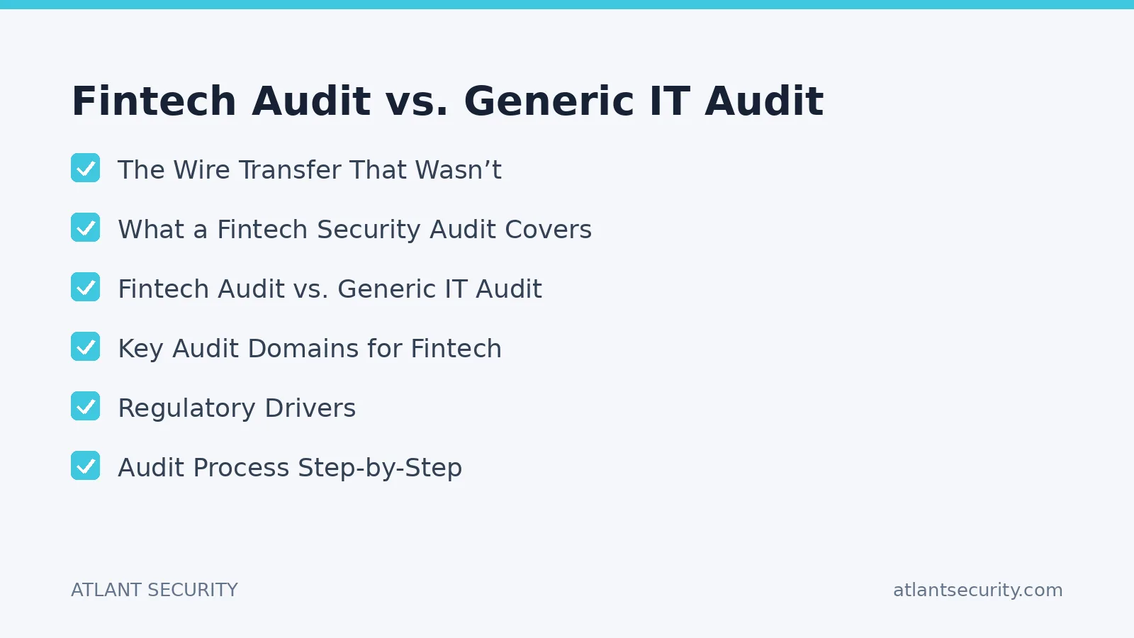 Checklist: Fintech Audit vs. Generic IT Audit