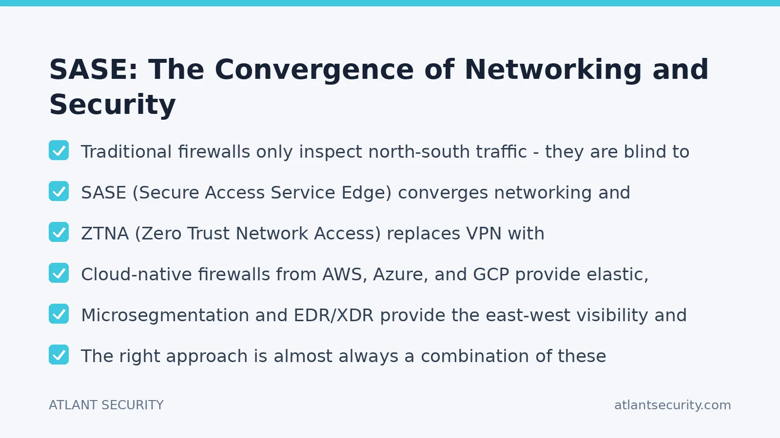 Checklist: SASE: The Convergence of Networking and Security