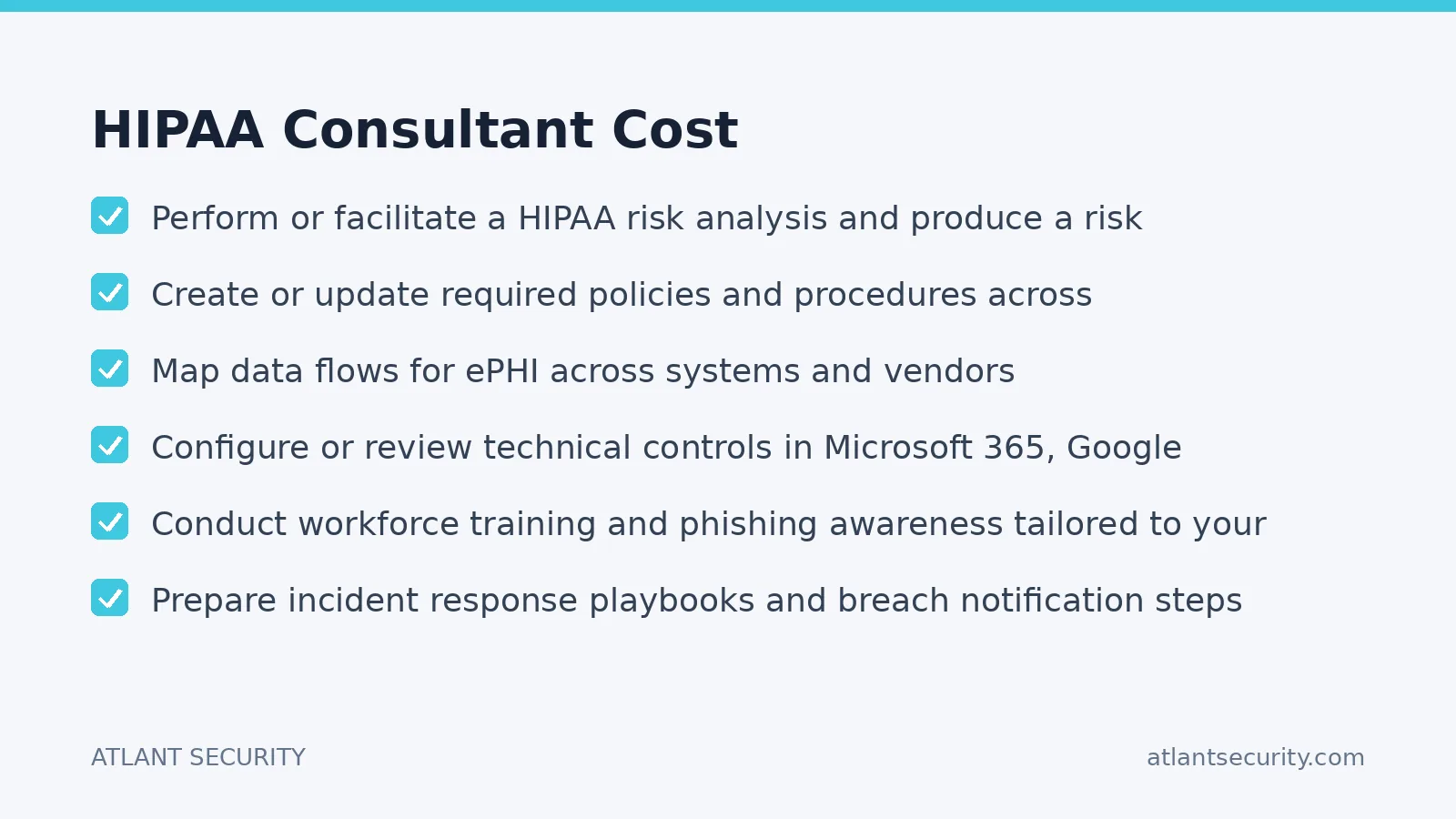 Checklist: HIPAA Consultant Cost