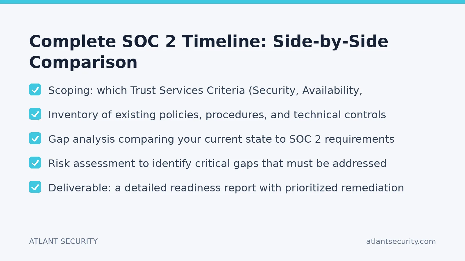 Checklist: Complete SOC 2 Timeline: Side-by-Side Comparison