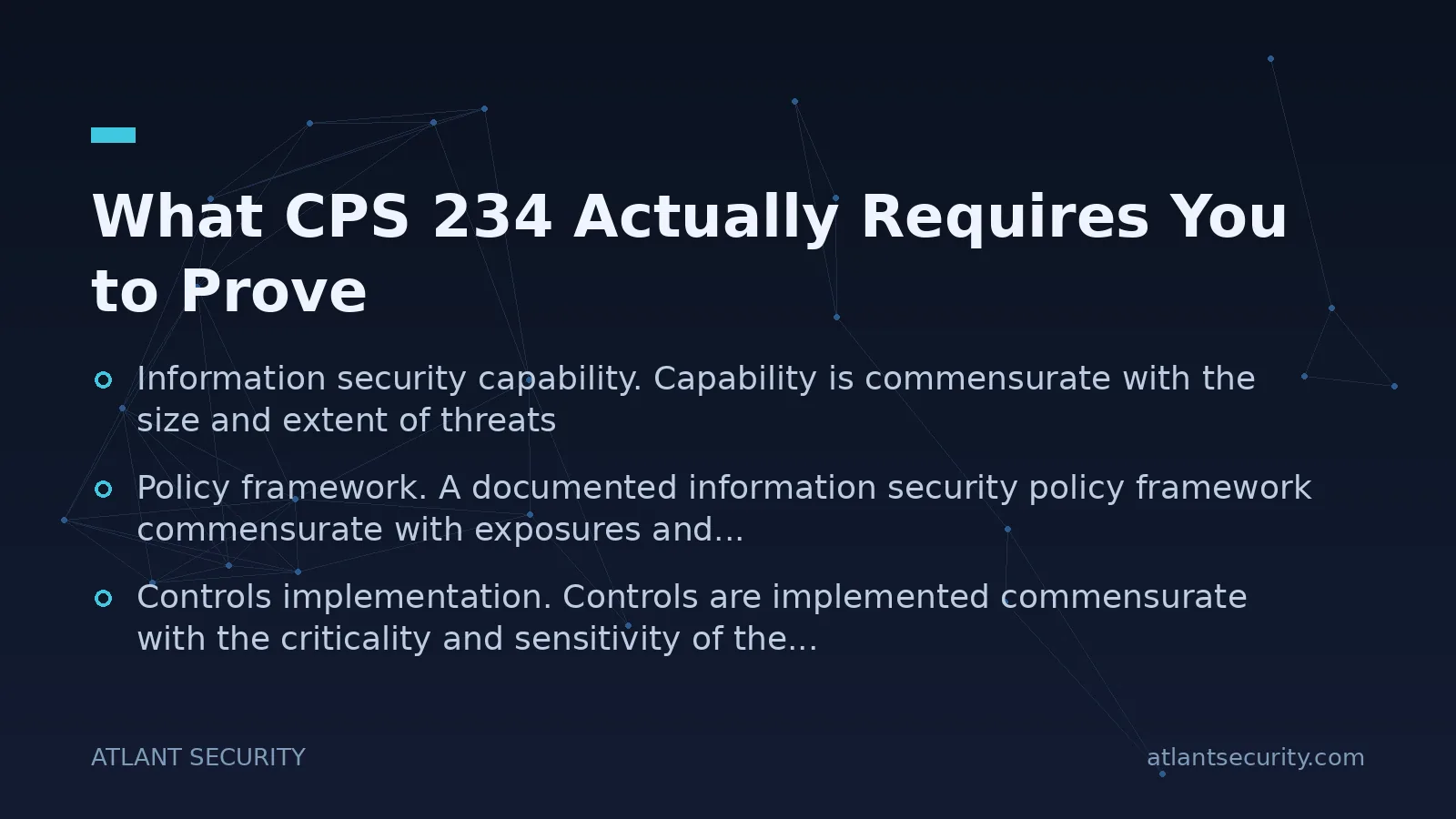 What CPS 234 Actually Requires You to Prove - key points