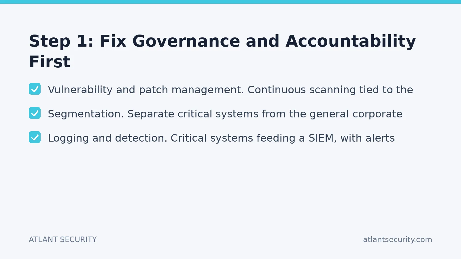 Checklist: Step 1: Fix Governance and Accountability First