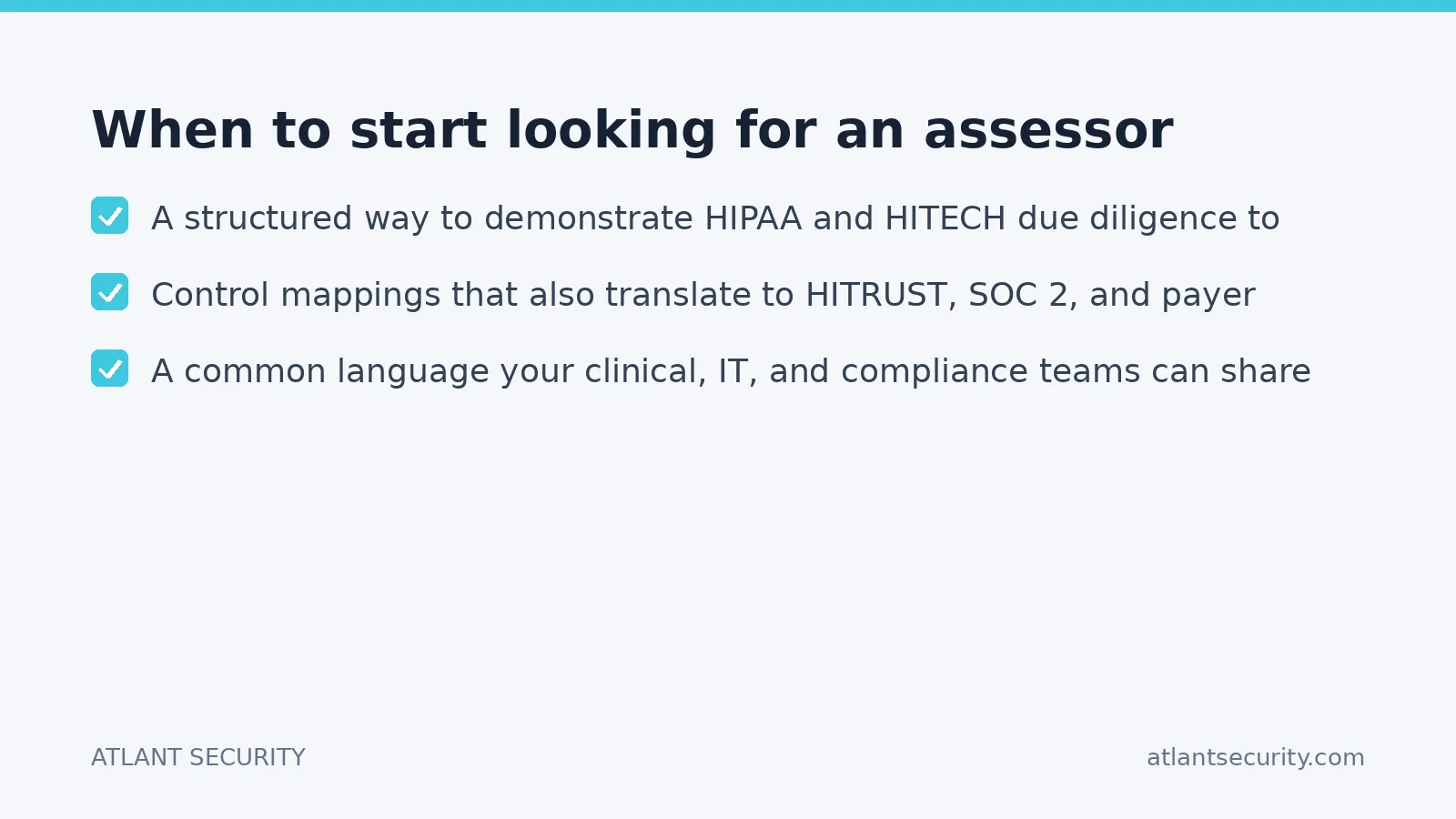 Checklist: When to start looking for an assessor