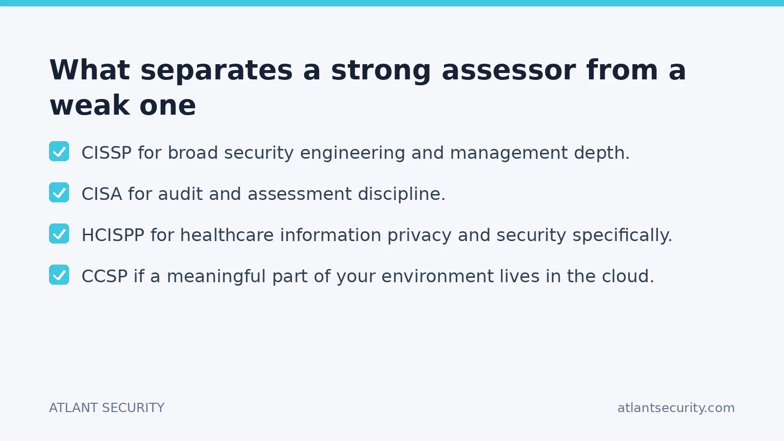Checklist: What separates a strong assessor from a weak one