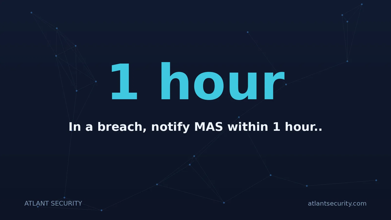 1 hour: In a breach, notify MAS within 1 hour..