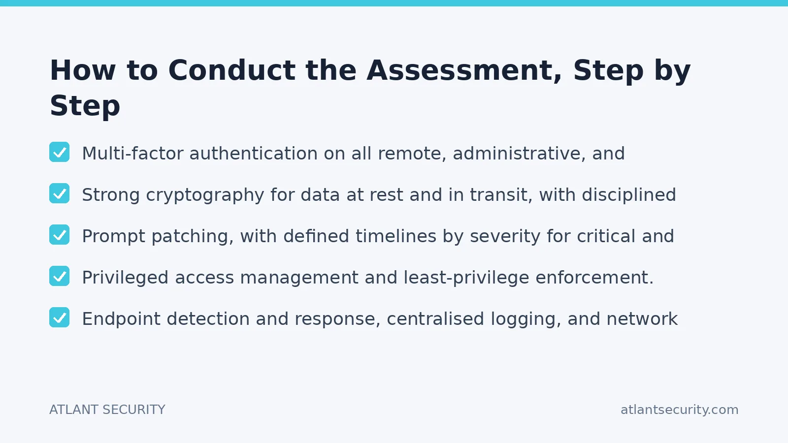 Checklist: How to Conduct the Assessment, Step by Step
