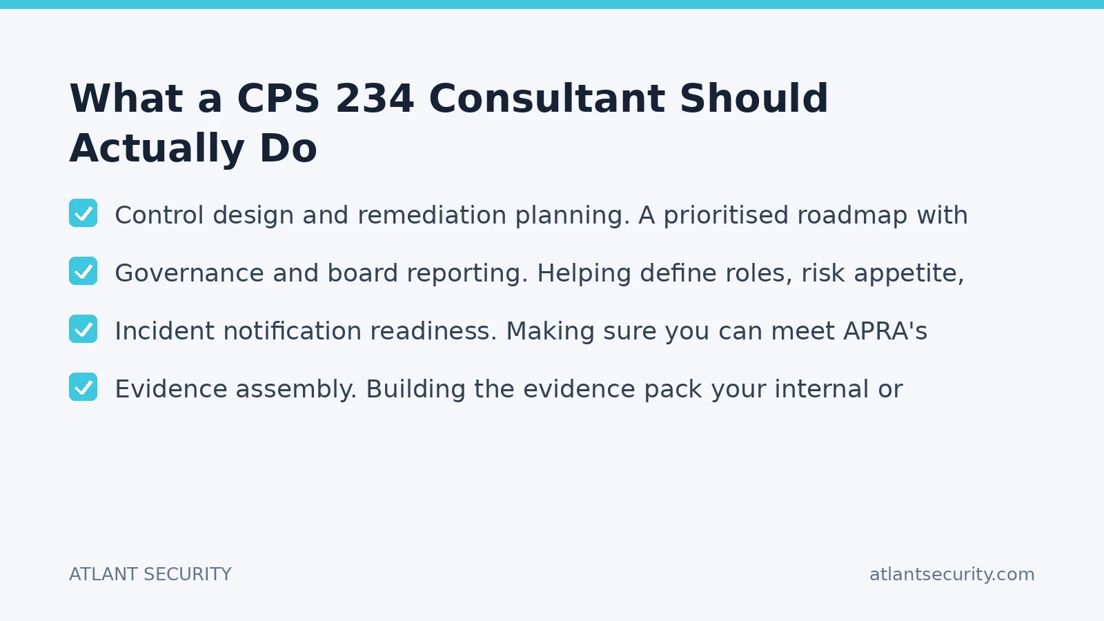 Checklist: What a CPS 234 Consultant Should Actually Do