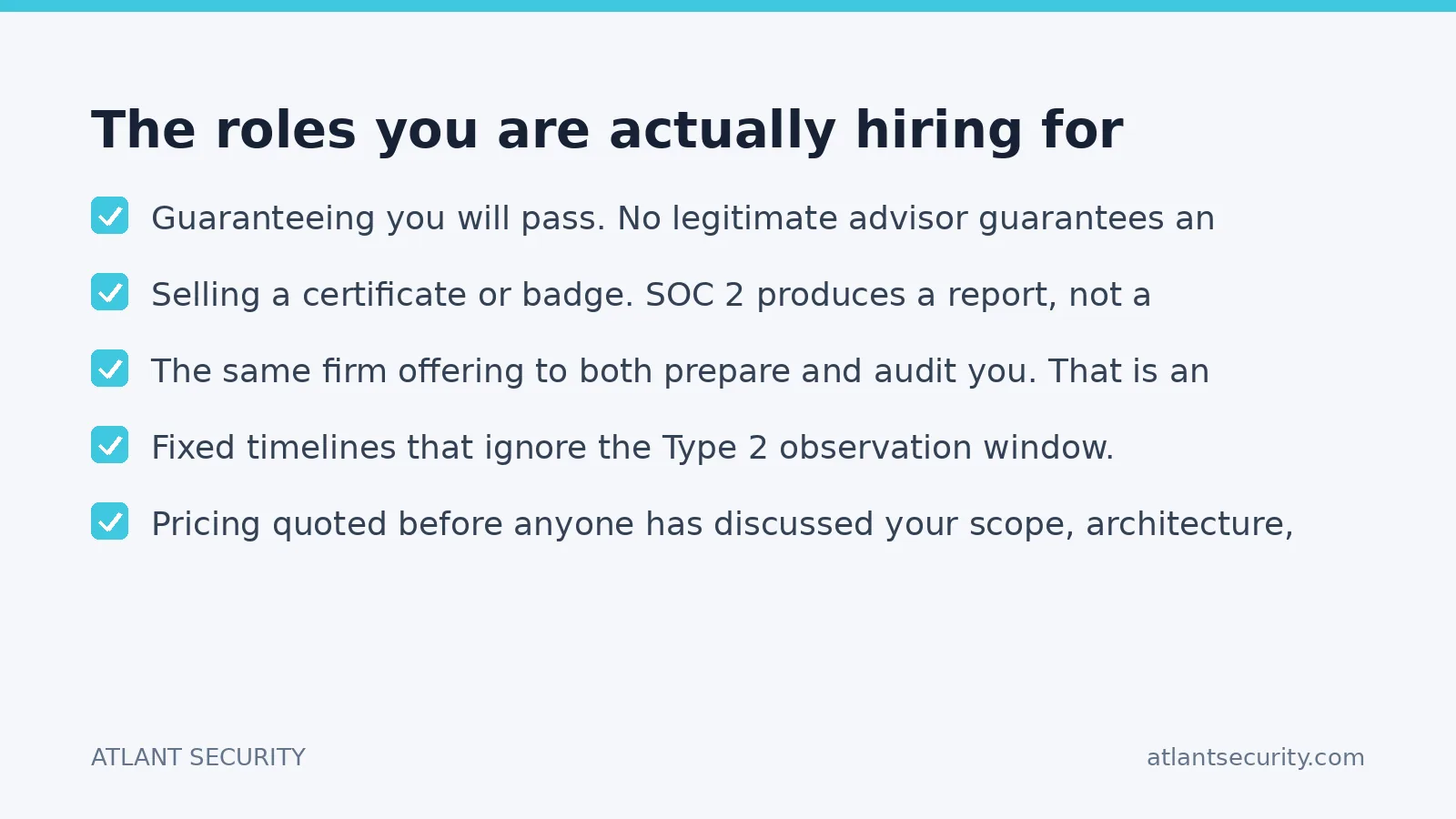 Checklist: The roles you are actually hiring for