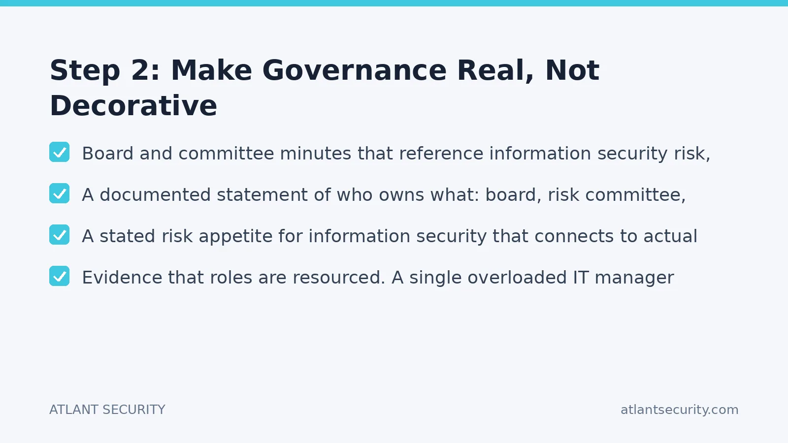 Checklist: Step 2: Make Governance Real, Not Decorative