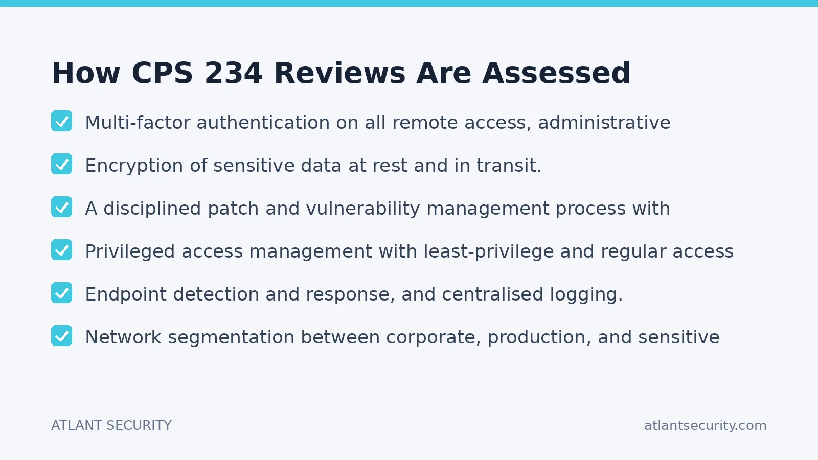 Checklist: How CPS 234 Reviews Are Assessed