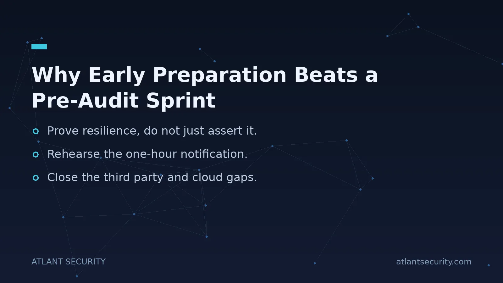 Why Early Preparation Beats a Pre-Audit Sprint - key points