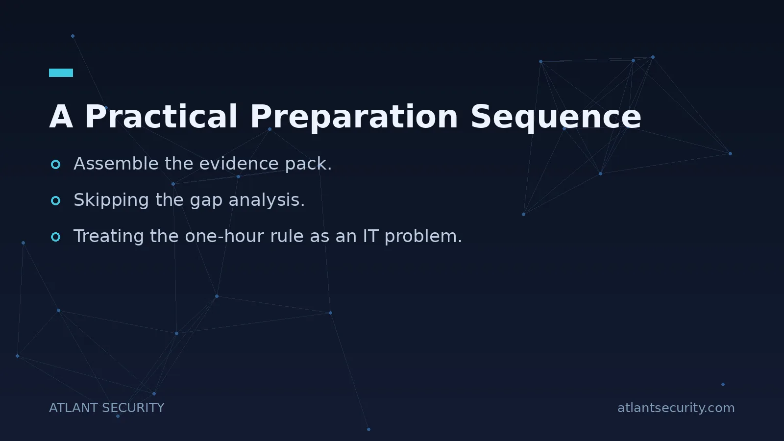 A Practical Preparation Sequence - key points