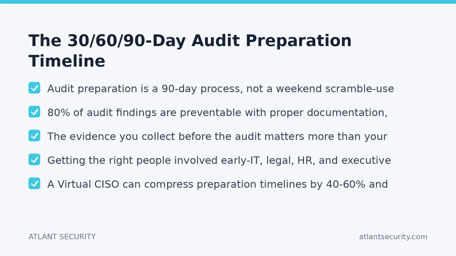Checklist: The 30/60/90-Day Audit Preparation Timeline