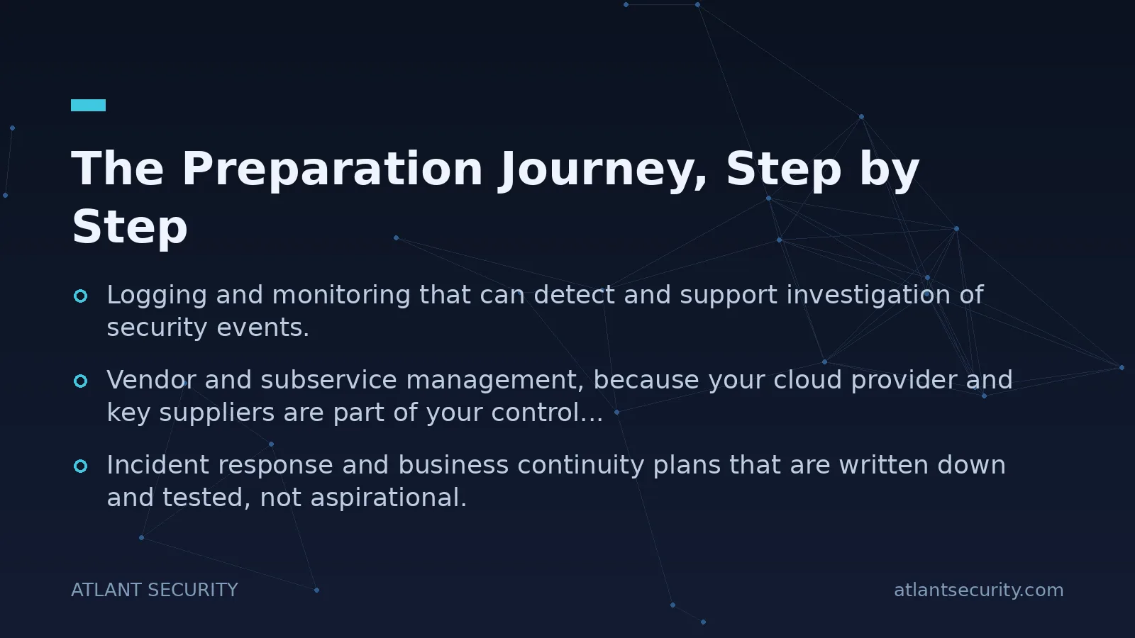 The Preparation Journey, Step by Step - key points