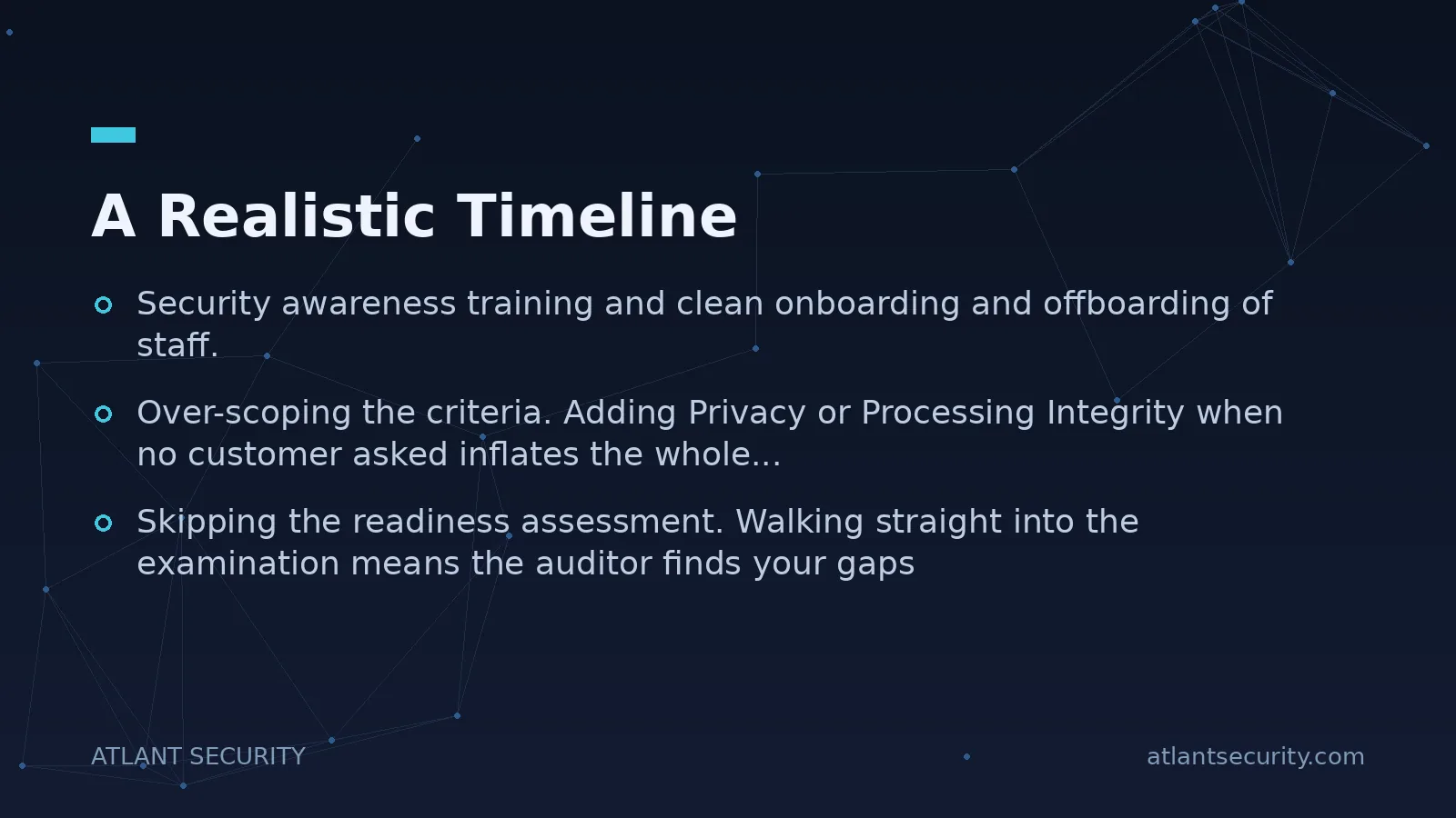A Realistic Timeline - key points