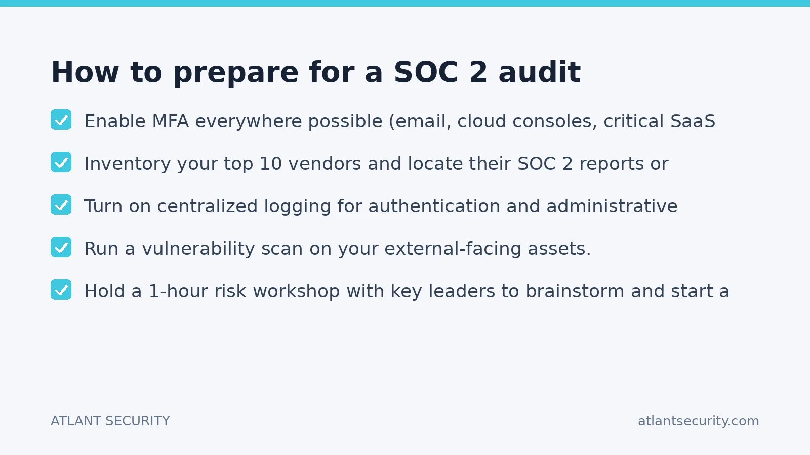 Checklist: How to prepare for a SOC 2 audit