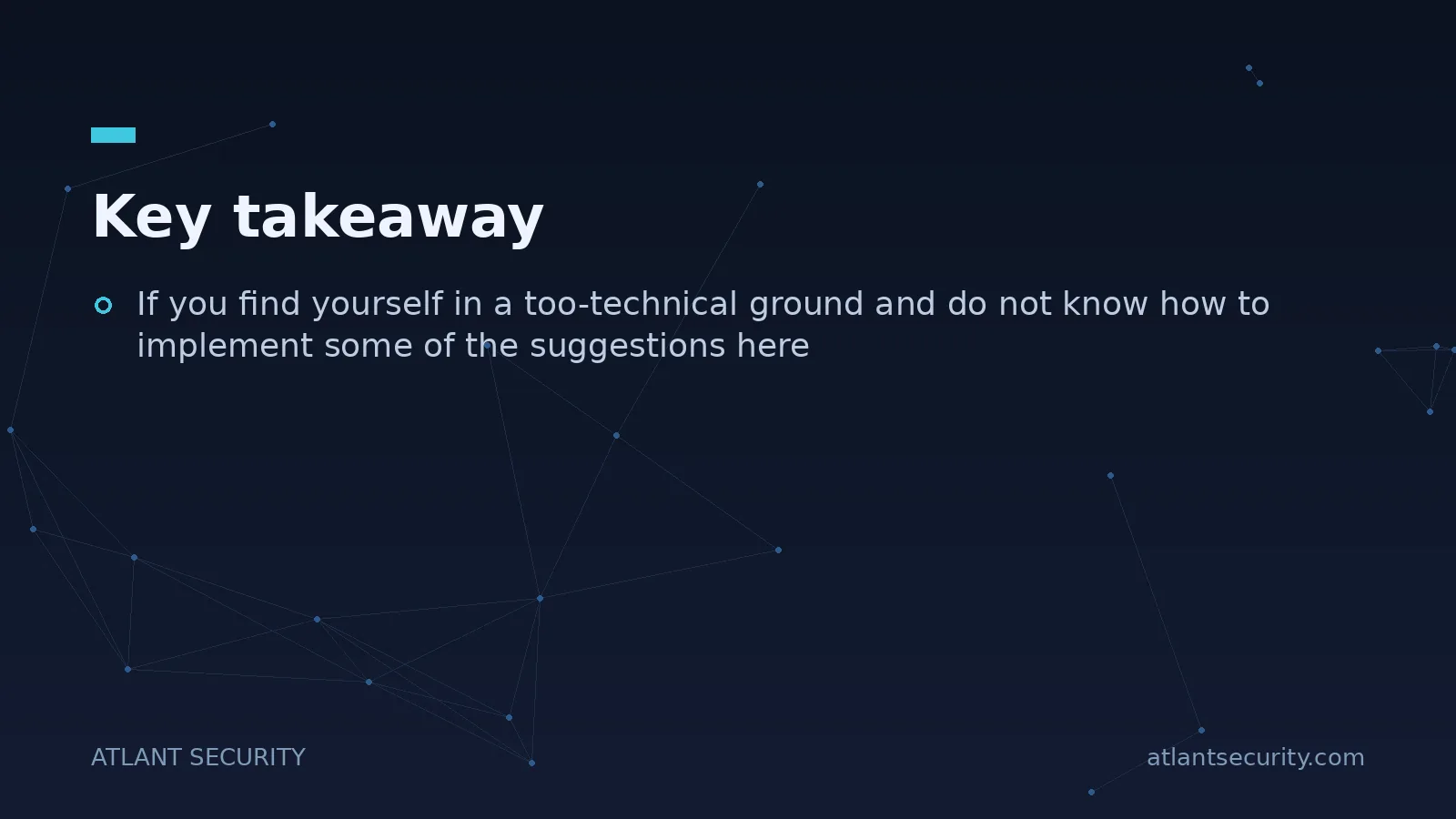 Key takeaway: If you find yourself in a too-technical ground and do not know how to implement some of...
