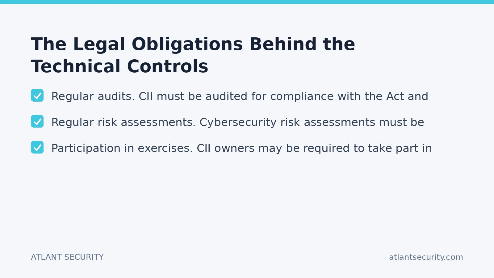 Checklist: The Legal Obligations Behind the Technical Controls