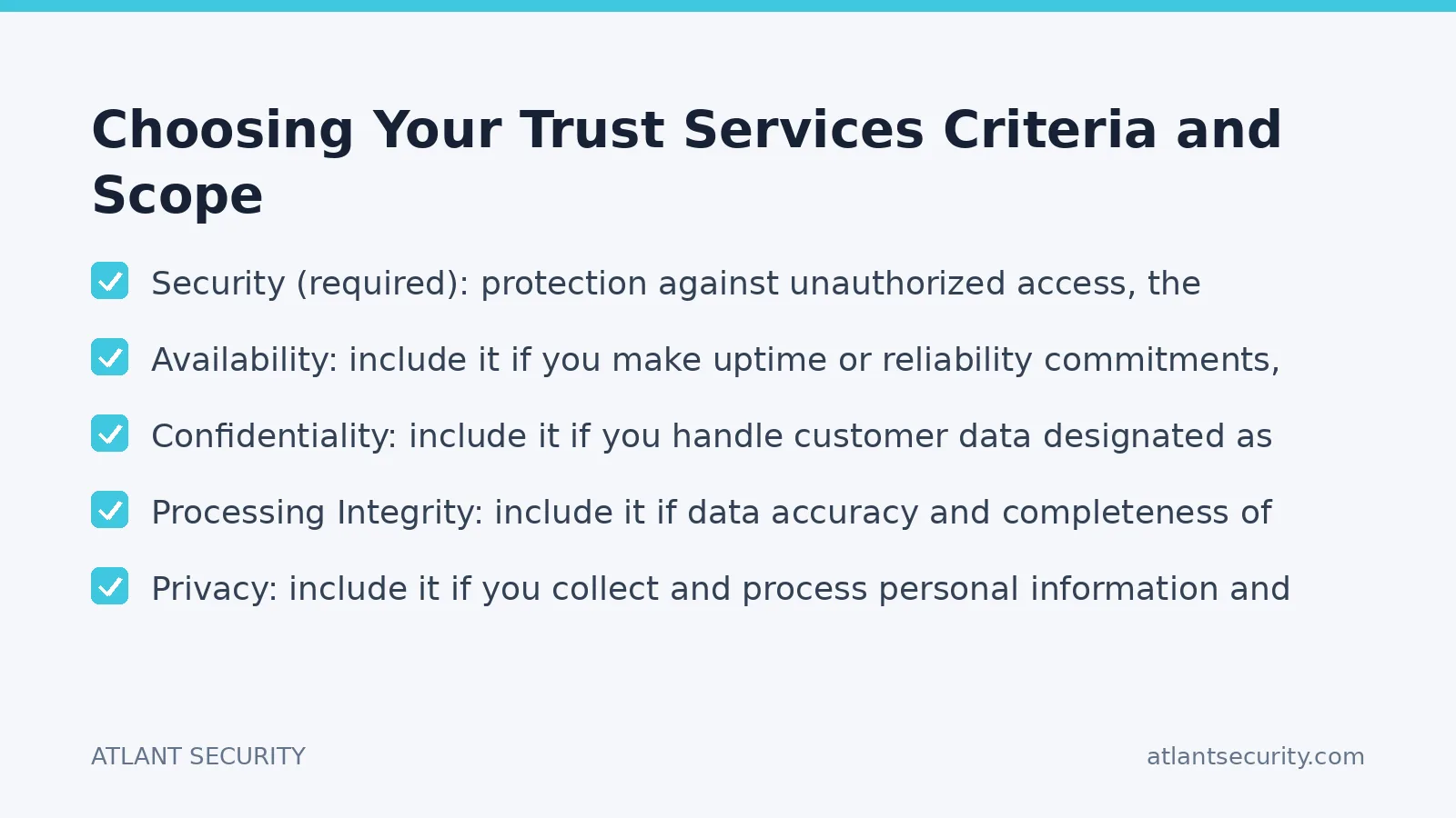 Checklist: Choosing Your Trust Services Criteria and Scope