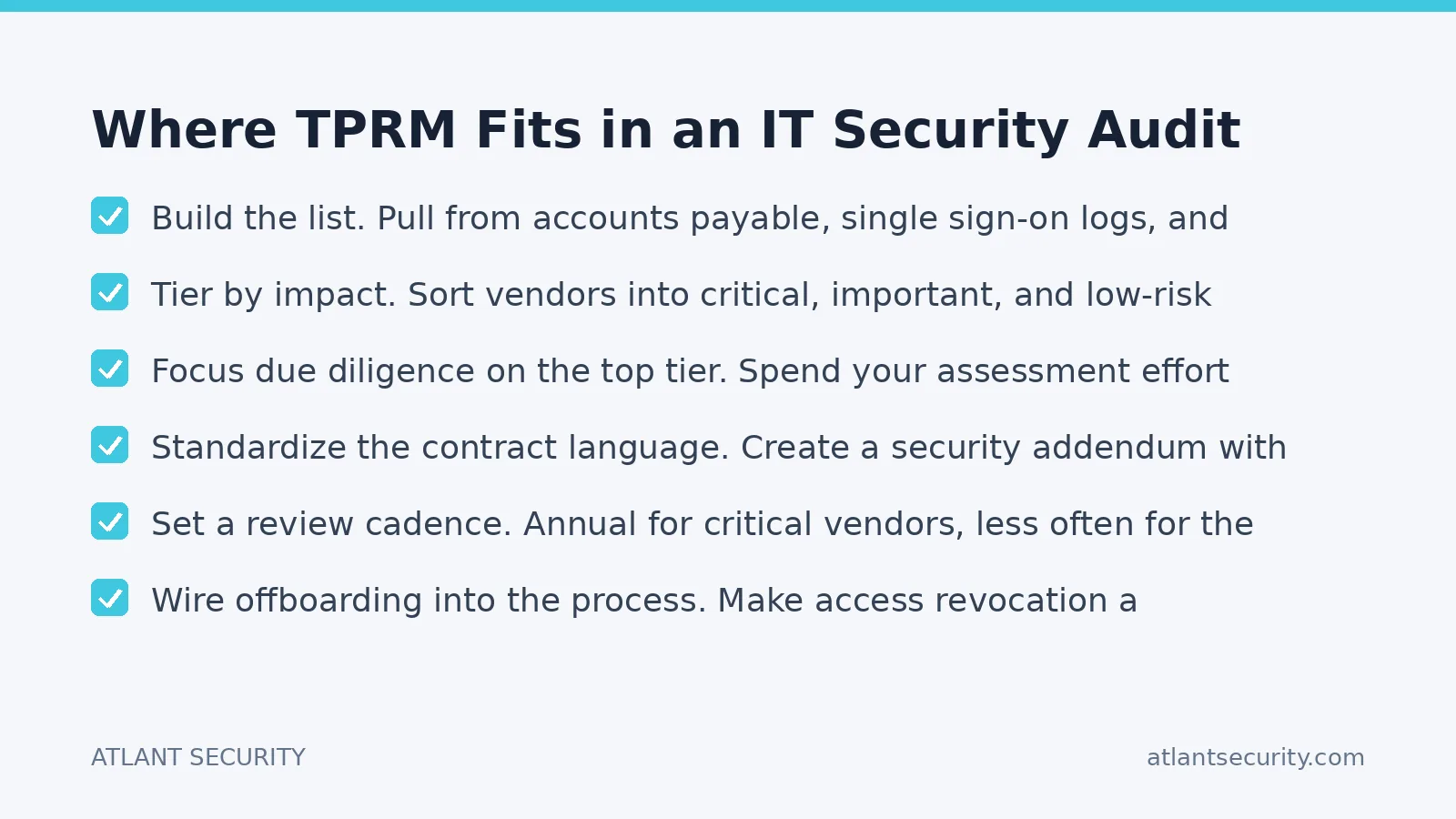 Checklist: Where TPRM Fits in an IT Security Audit