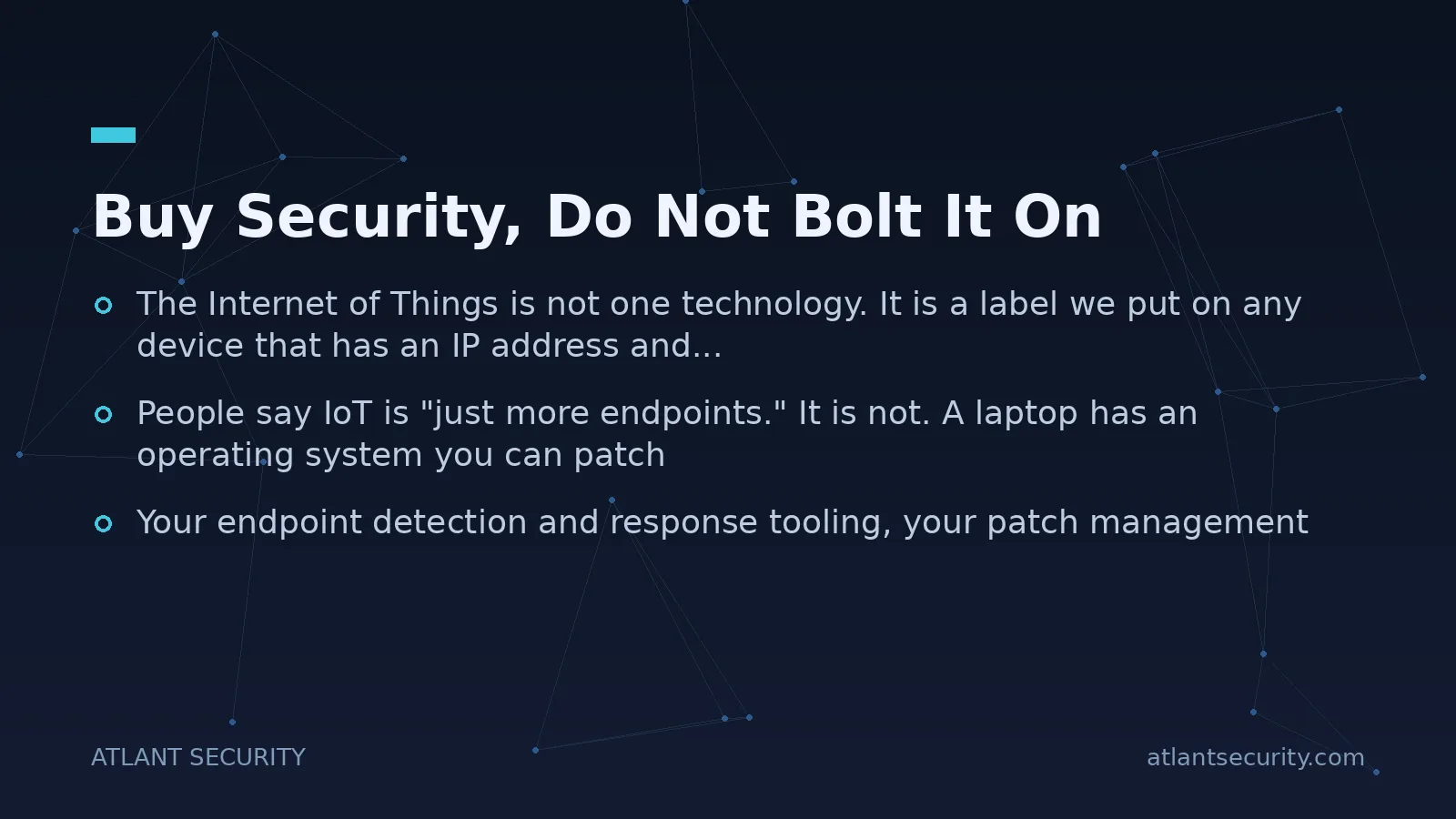 Buy Security, Do Not Bolt It On - key points