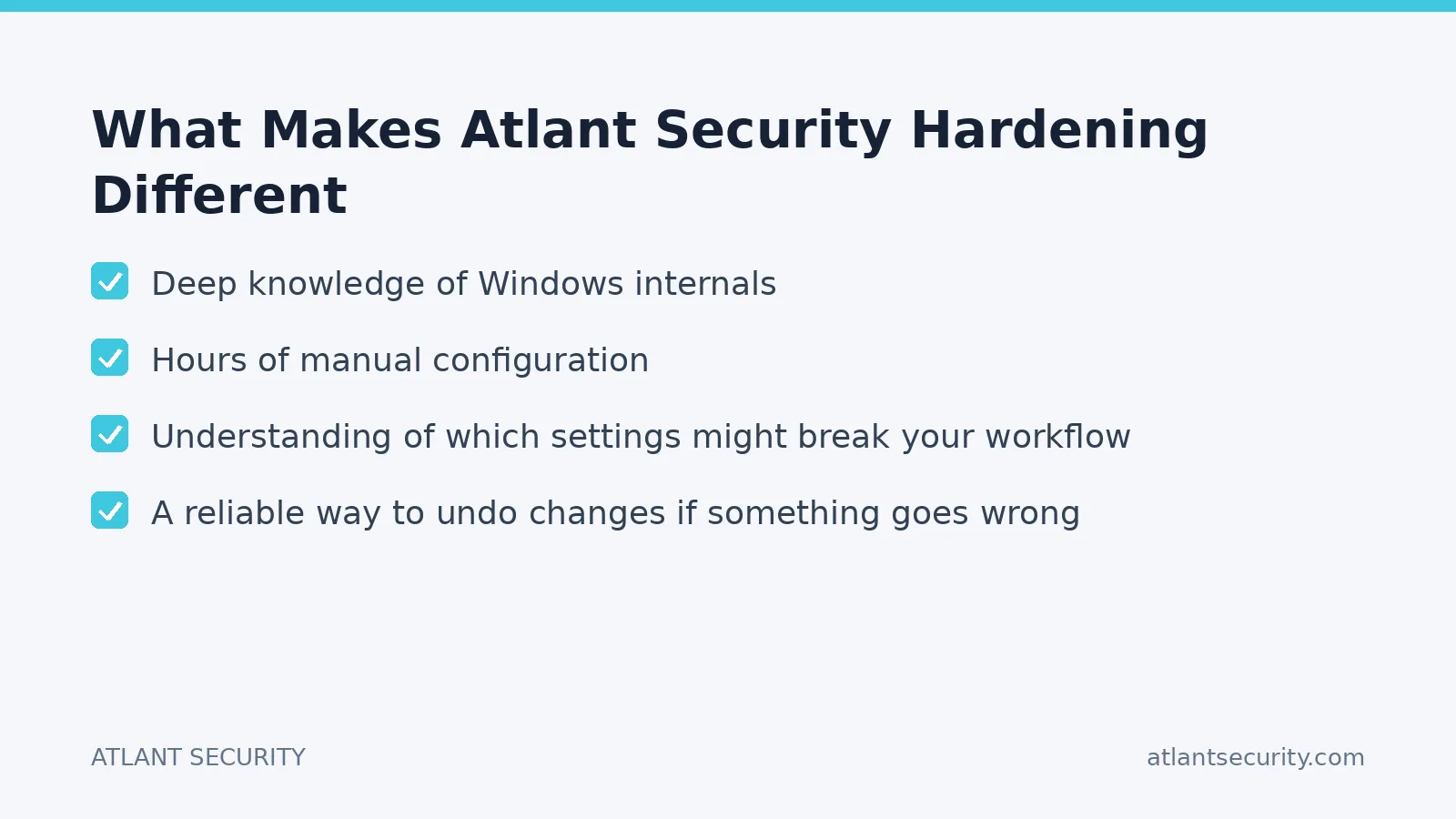 Checklist: What Makes Atlant Security Hardening Different