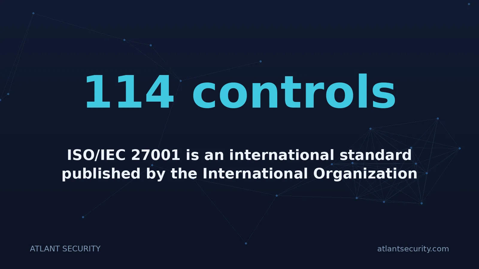 114 controls: ISO/IEC 27001 is an international standard published by the International Organization for Standardi