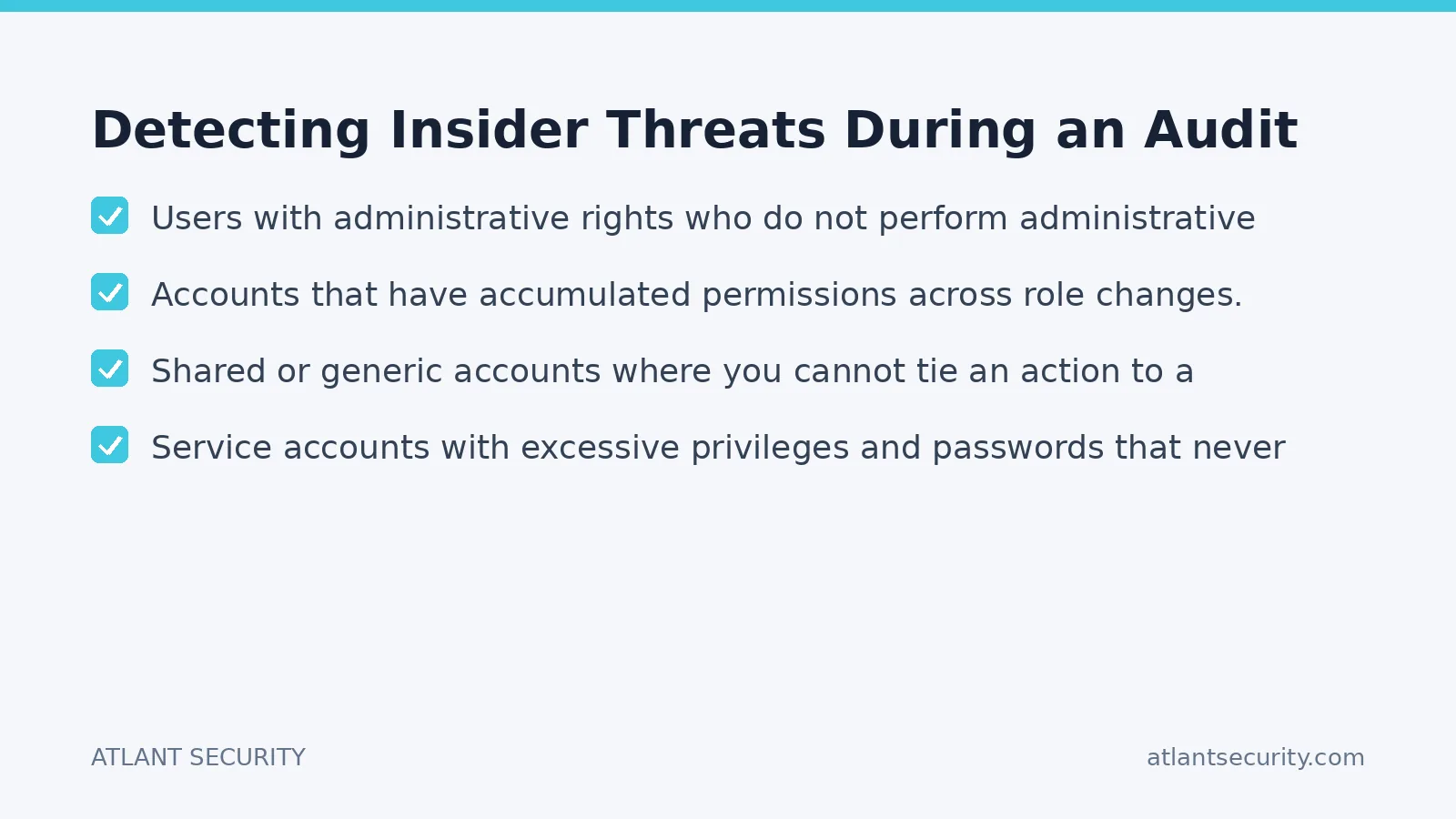 Checklist: Detecting Insider Threats During an Audit
