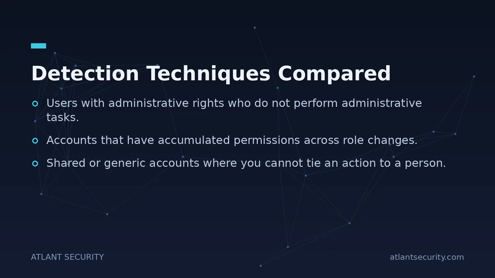 Detection Techniques Compared - key points