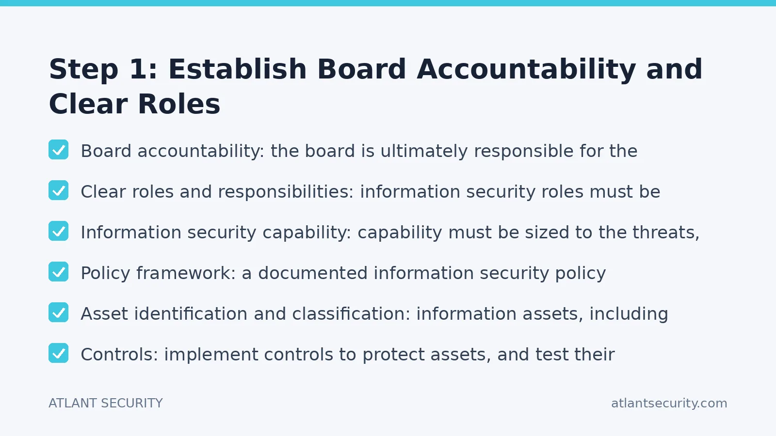 Checklist: Step 1: Establish Board Accountability and Clear Roles