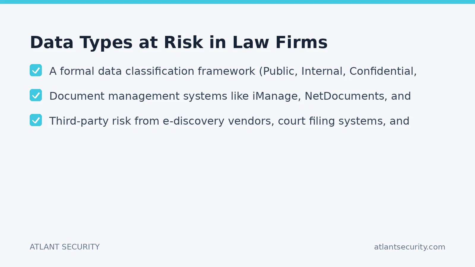 Checklist: Data Types at Risk in Law Firms
