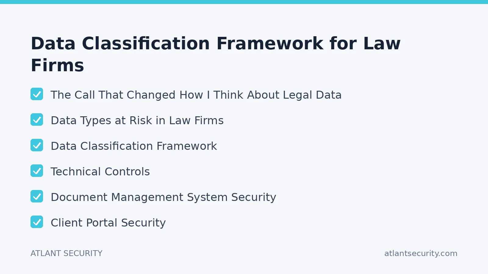 Checklist: Data Classification Framework for Law Firms