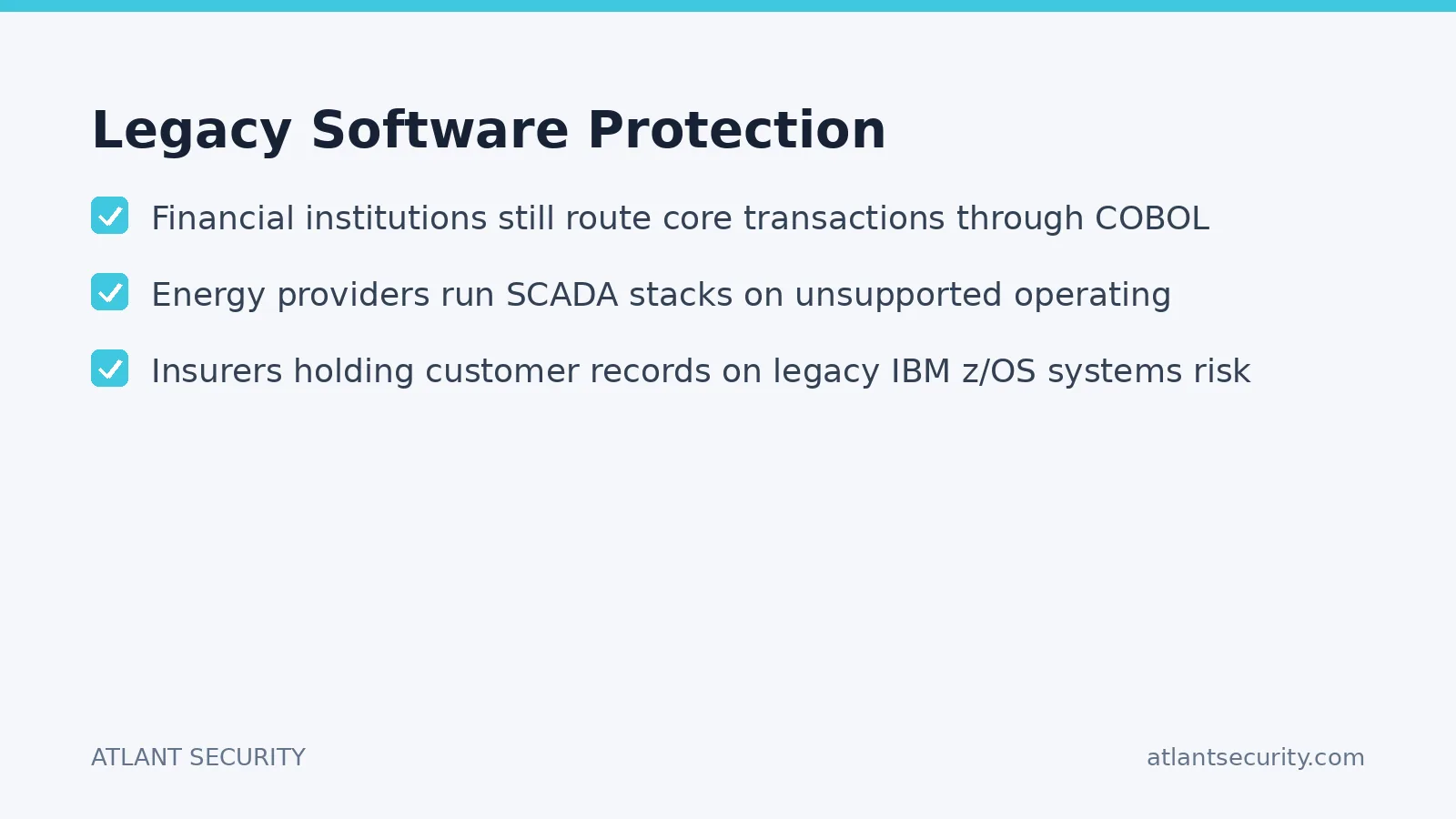 Checklist: Legacy Software Protection