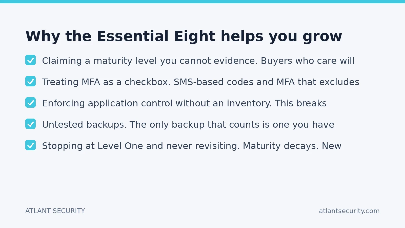 Checklist: Why the Essential Eight helps you grow