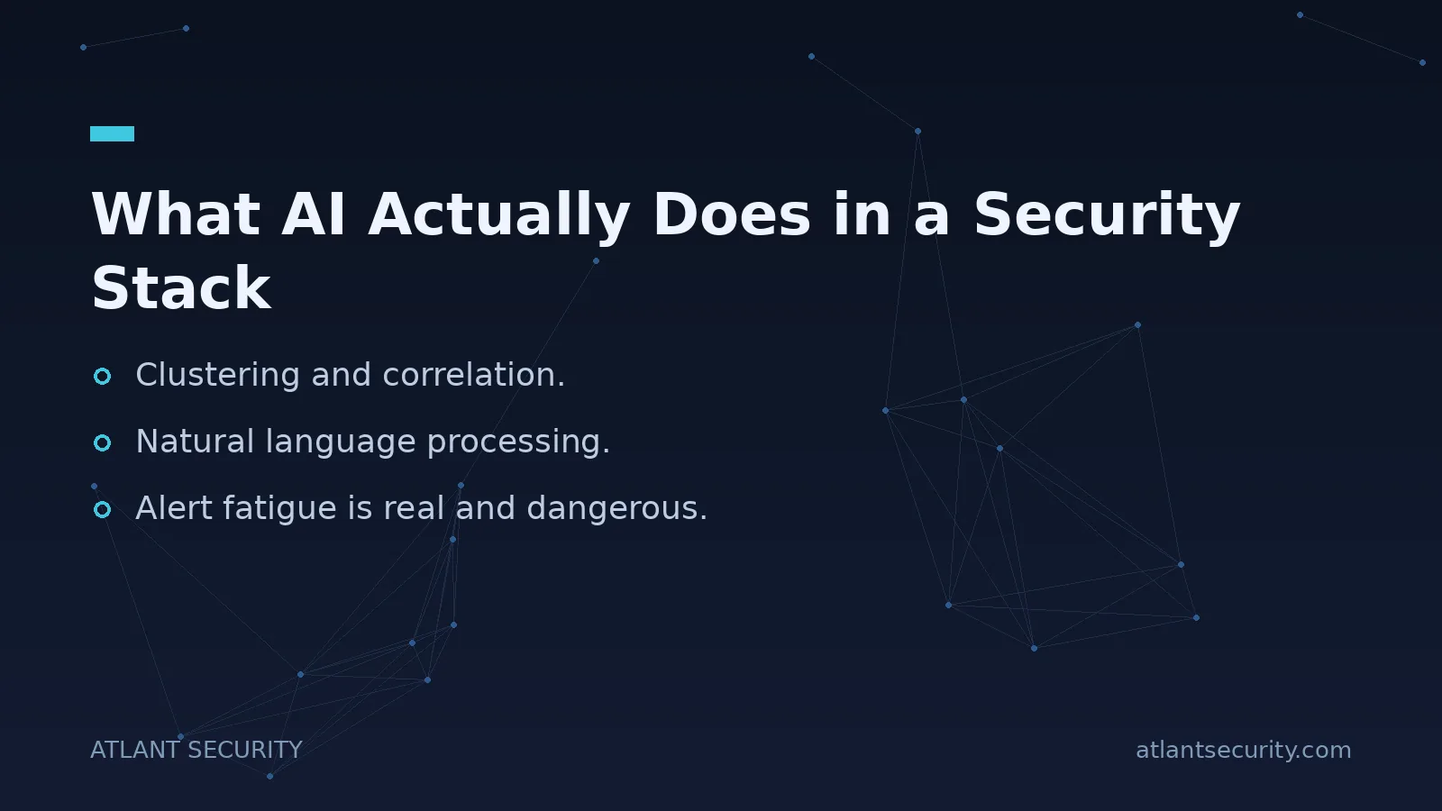 What AI Actually Does in a Security Stack - key points