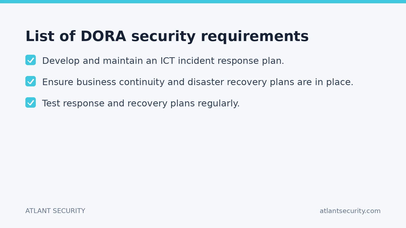 Checklist: List of DORA security requirements