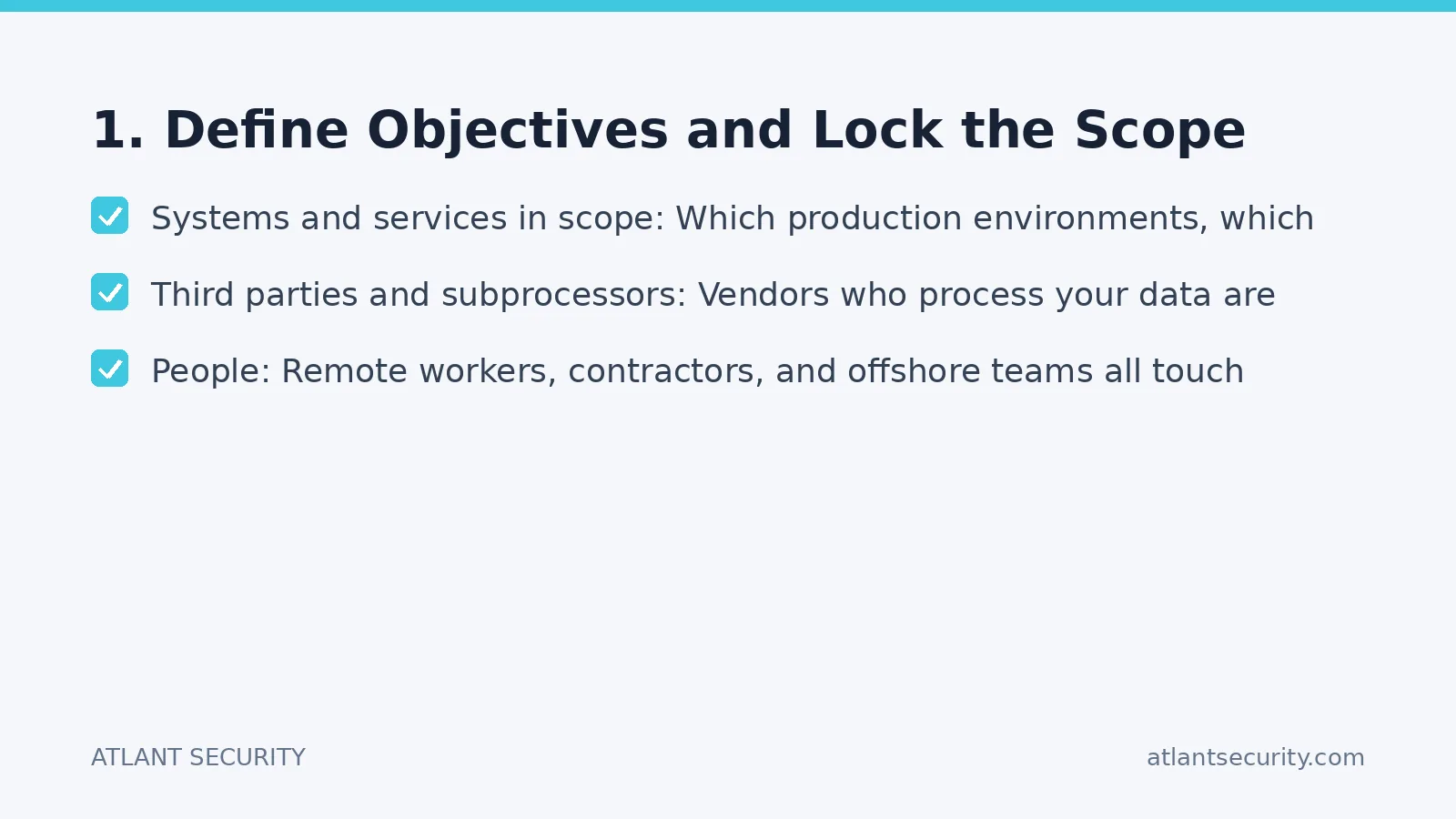 Checklist: 1. Define Objectives and Lock the Scope