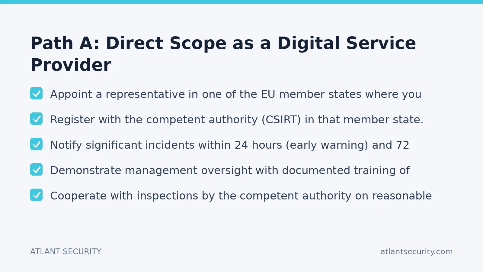 Checklist: Path A: Direct Scope as a Digital Service Provider