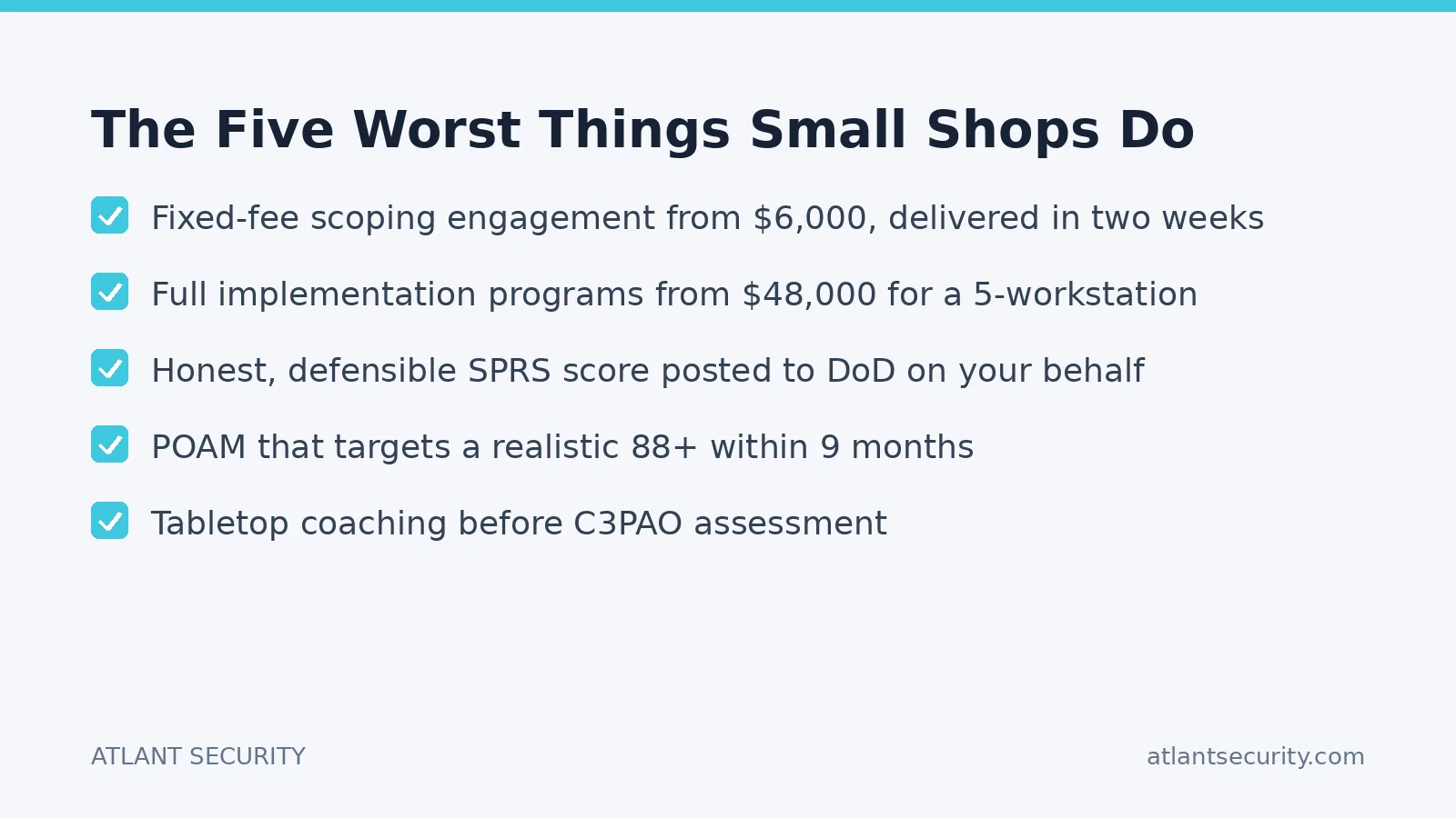 Checklist: The Five Worst Things Small Shops Do