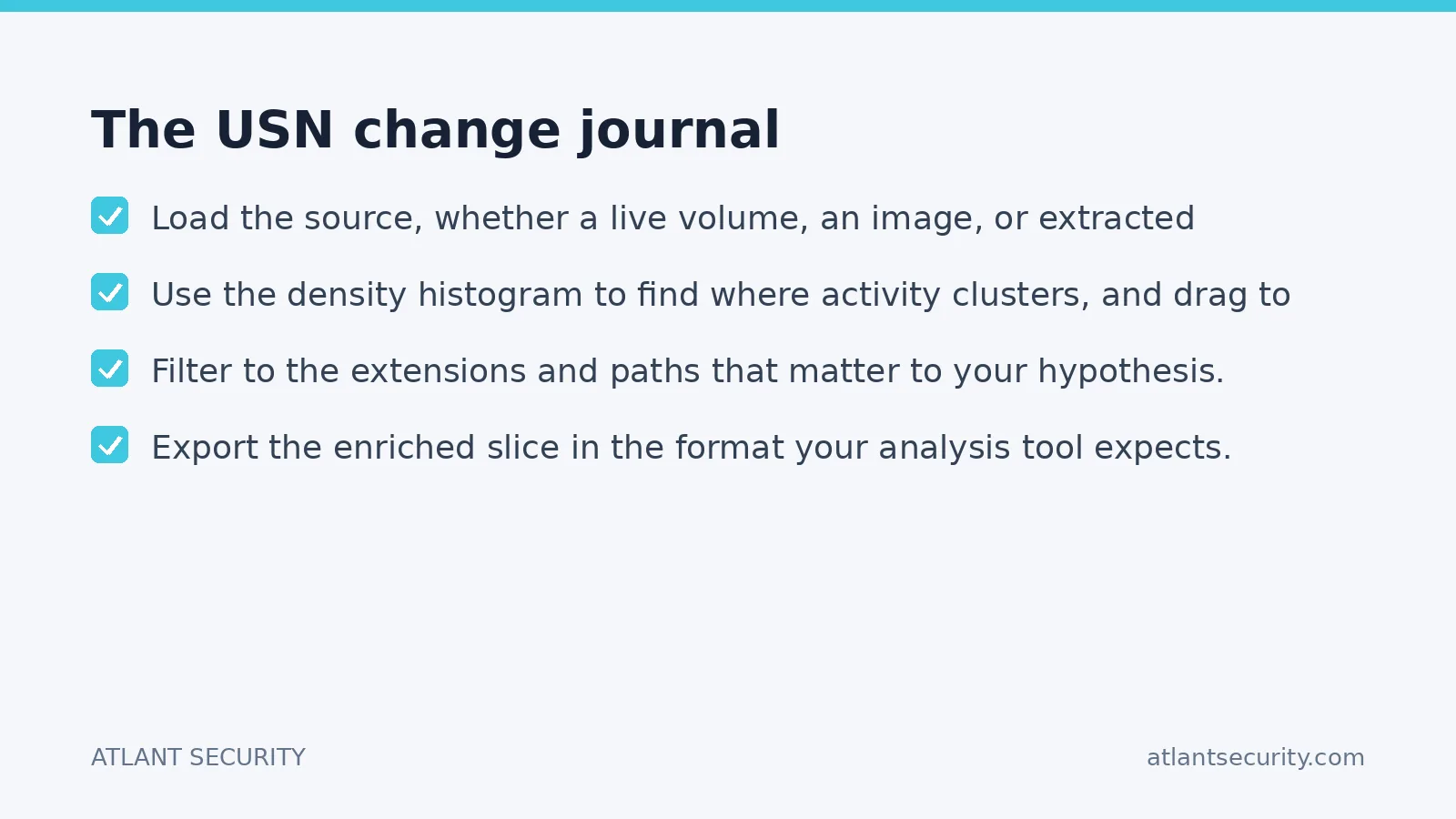 Checklist: The USN change journal